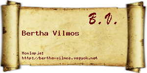 Bertha Vilmos névjegykártya